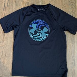 Under Armour Black Tee with Blue Logo